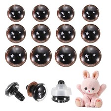 16/18/20mm Star Safety Eyes, 30Pcs Doll Crocheting Safety Eyes Brown