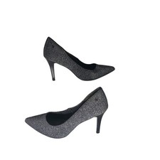 Simply Vera Vera Wang Pointed Toe Pumps 7.5 Black Silver Shimmer Glam Stiletto