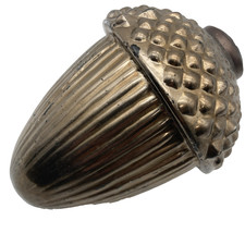 Antique Kugel Christmas Ornament - Mercury Glass ACORN Gold GERMANY Thanksgiving