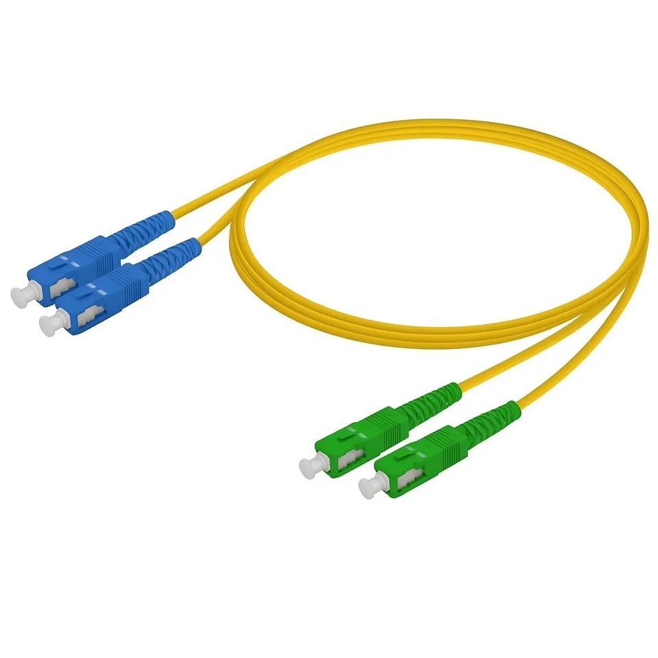 SC APC to SC UPC Singlemode Duplex Fiber Optic Patch Cable - 10 Meter ...