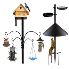 Bird Feeder Pole - 92 Inch Heavy Duty Birdhouse Stand with Squirrel Proof Baf...