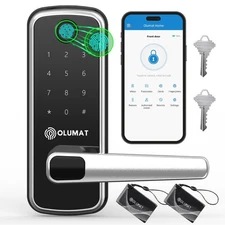 Smart Door Lock, Keyless Entry Door Lock Fingerprint Door Lock with Keypad Di...