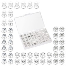 48 Pcs,4 Styles Pearl,Rhinestone Crystal Twisters Spiral Set Hair Pin Silve...