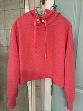 Simply Southern Pink Quilted Cropped Hoodie Pear Rhinestone M