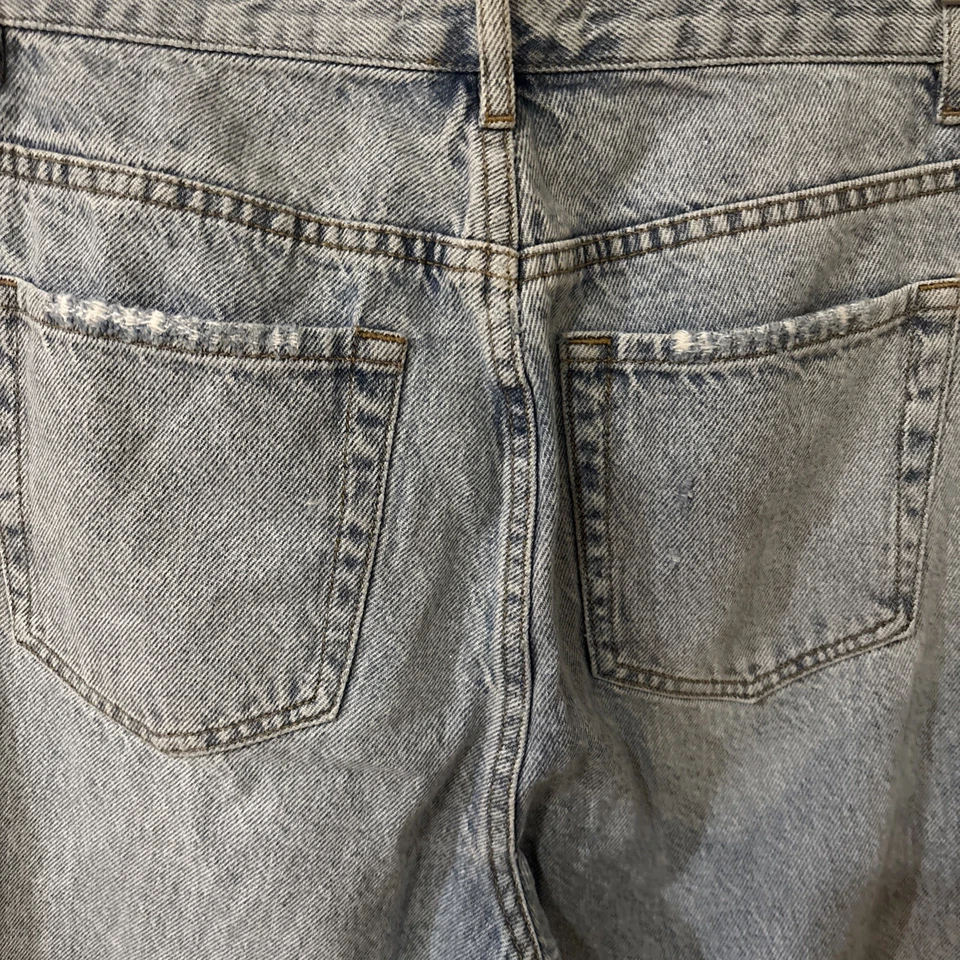 PACSUN LIGH BLUE Wash Denim Ultra High Rise Slim Mom Jeans Button Front Size 26 - Image 4 of 4