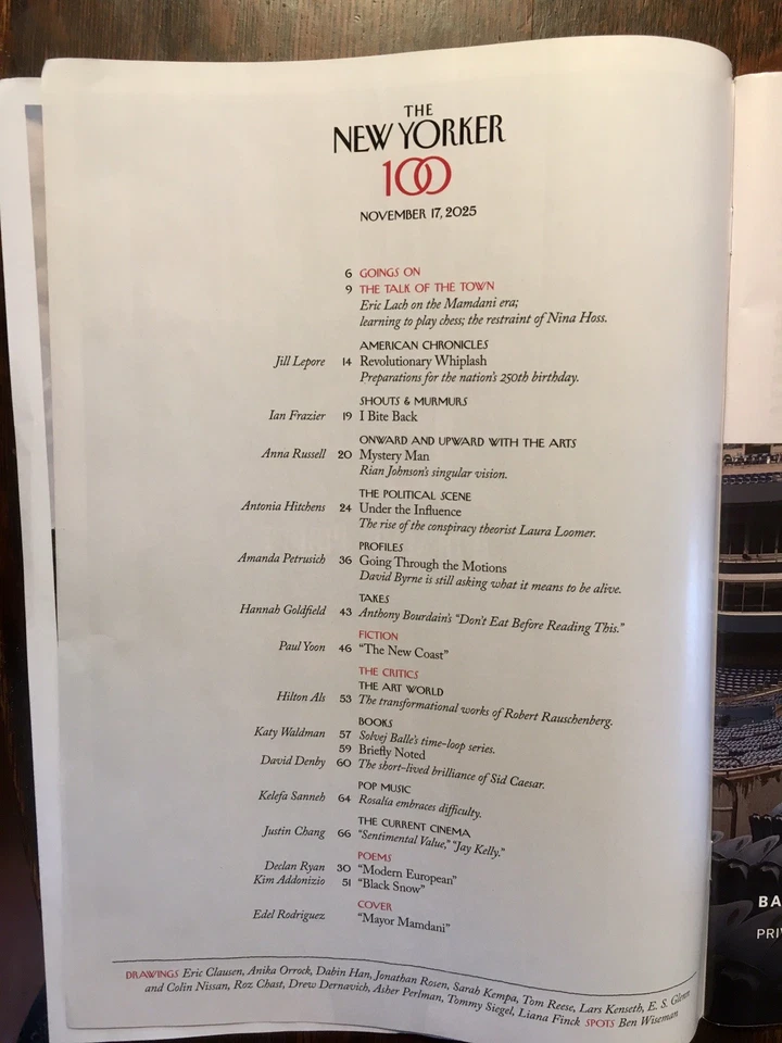 The New Yorker November 17, 2025 Magazine Zohran Mamdani Cover - Image 2 of 3