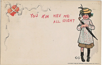 E. Curtis Artist Postcard You Kin Hev Me Romance R. Tuck Undivided Back 1904 U