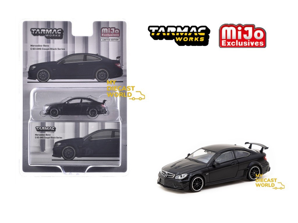 Mercedes-Benz ミニカー ブラック 1/64 Mercedes-Benz C 63 AMG Coupé Black Series Matte Black T64G