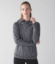 Lululemon Healthy Heart Pullover Hoodie Cowl Neck Long Sleeve Gray Soft Fleece M