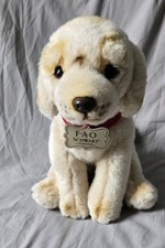 FAO Schwarz 10" Labrador Golden Retriever Puppy Plush Stuffed Animal Lab Dog