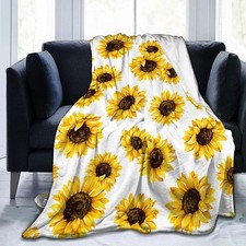 Sunflower Pretty Cute Blanket Soft Lightweight Throw Blankets Cozy Flannel Be...