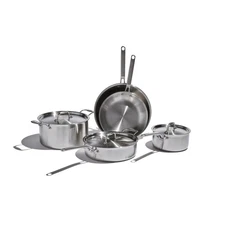 Heritage Steel Eater Series 8 Piece Core Cookware Set 5-Ply Stainless Steel