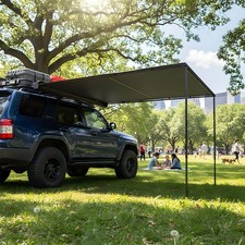 UK Vehicle Awning Pull-out 2*2.5m Shade Coverage Car Side Awning w/ LED Strip