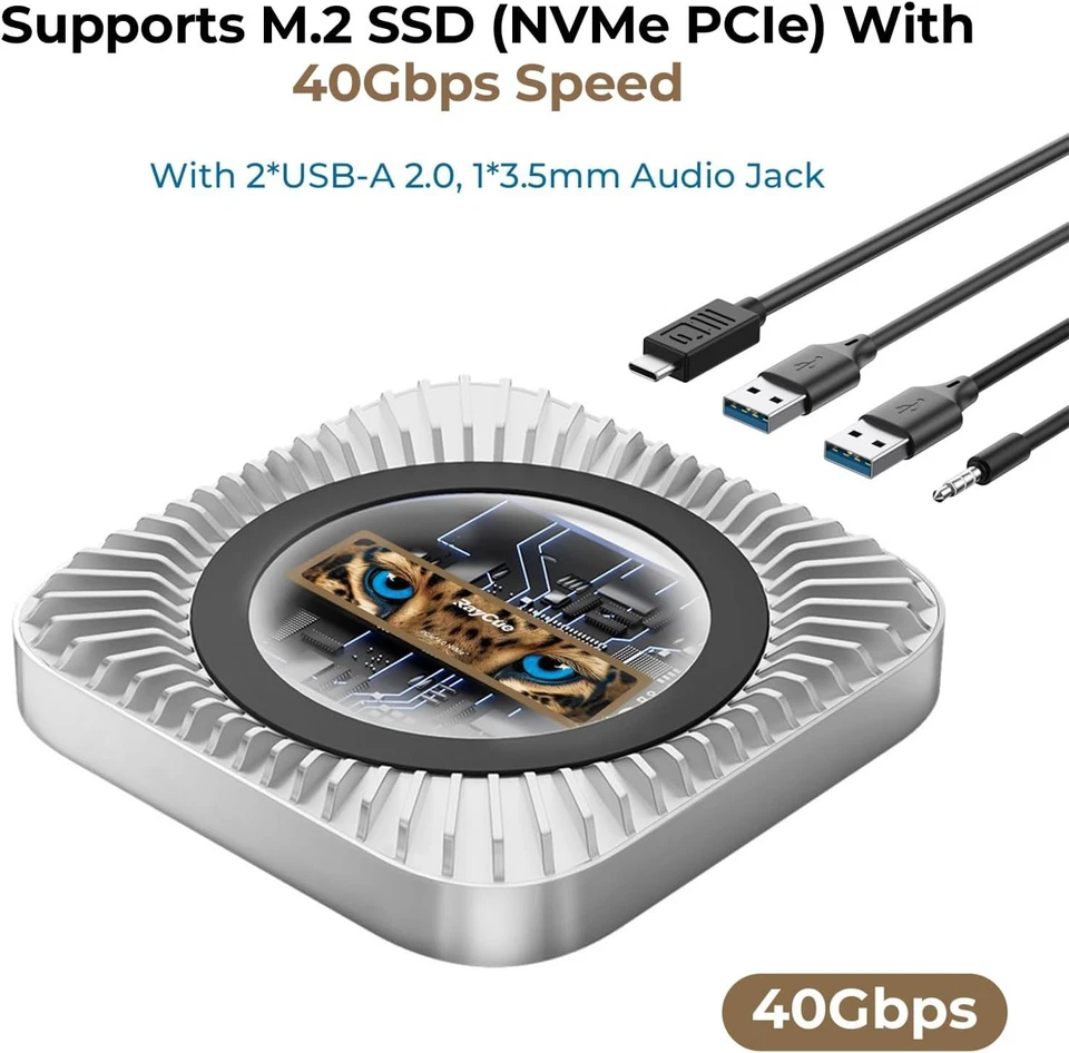 Aluminum Hub & Stand for New M4/M4 Pro Mac Mini (2024) with 40Gbps NVMe/M.2 SSD - Image 3 of 4