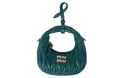 Miu Miu Wander Series Matelassé Metal Letter Logo Zipper Closure Detachable