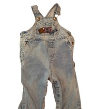 Vintage Buster Brown Kids Denim Overalls Light Wash Cotton Bib 12M V0646