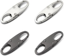 4PCS Zipper Clips Anti Theft - Double Opening Small S Carabiner Clip, Zipper