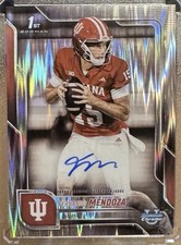 FERNANDO MENDOZA AUTO 2025 BOWMAN CHROME 1st STEALTH REFRACTOR RAIDERS ROOKIE
