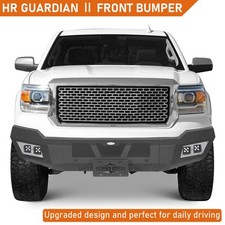 Fit 2014 2015 Gmc Sierra 1500 Steel Front Bumper Cover W 425w Led Spotlights