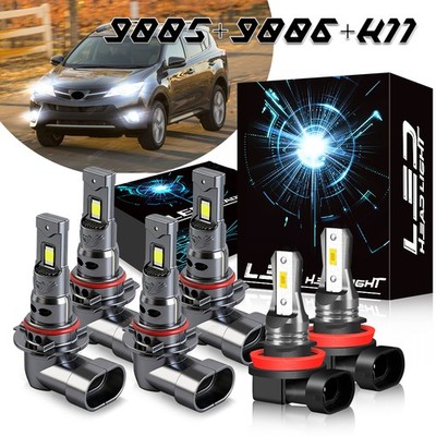 For 2013-2015 Toyota RAV4 Combo LED Headlight Hi/Low + Fog Light Bulbs Kit 6500K