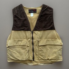 Vintage MFG Co Vest Medium Khaki 10X Corduroy 80s Outdoors Hunting Workwear