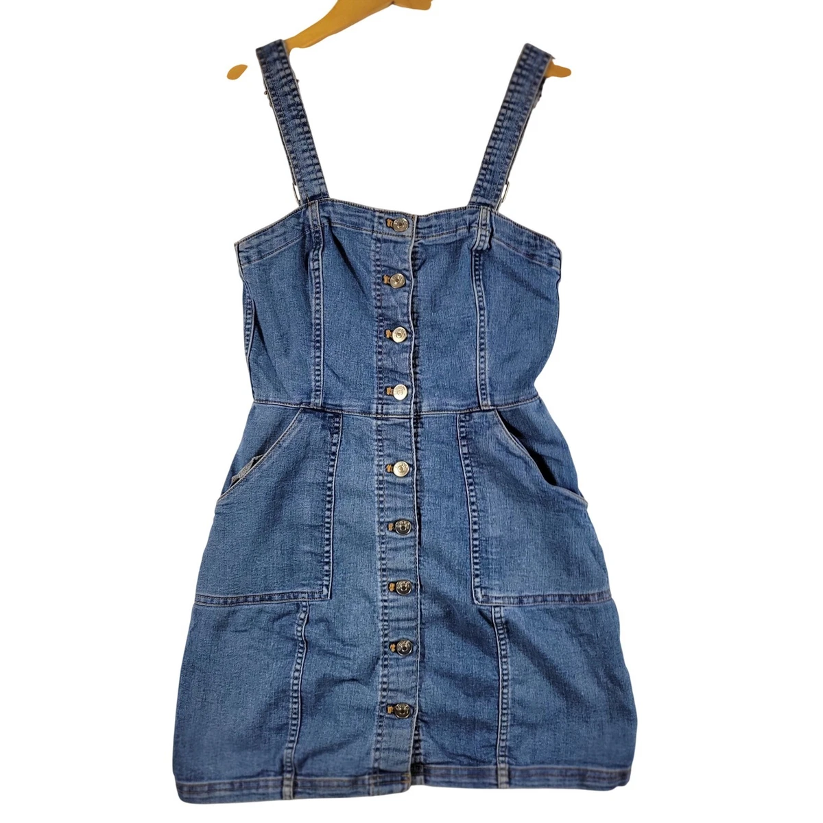 h and m denim shirt dress H&M Button-front denim dress (Light denim blue)