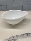 Vintage Fire King Milk White Swedish Modern Teardrop Mixing Bowl-  6.5” x 5”