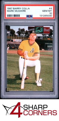 1987 BARRY COLLA #4 MARK McGWIRE ATHLETICS PSA 10