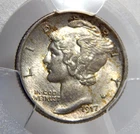 1917 P Mercury Dime FB PCGS MS 62 MS62FB Bright Lightly toned