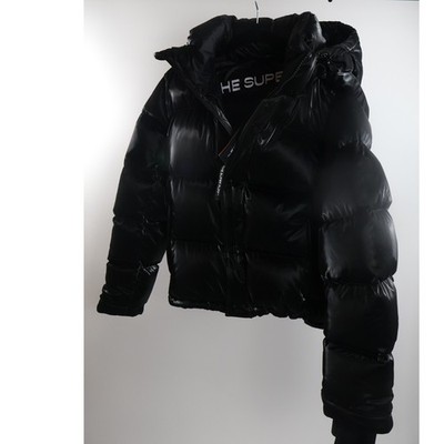 Aritzia The Super Puff Shorty Jacket M Black High Gloss Down Winter Coat