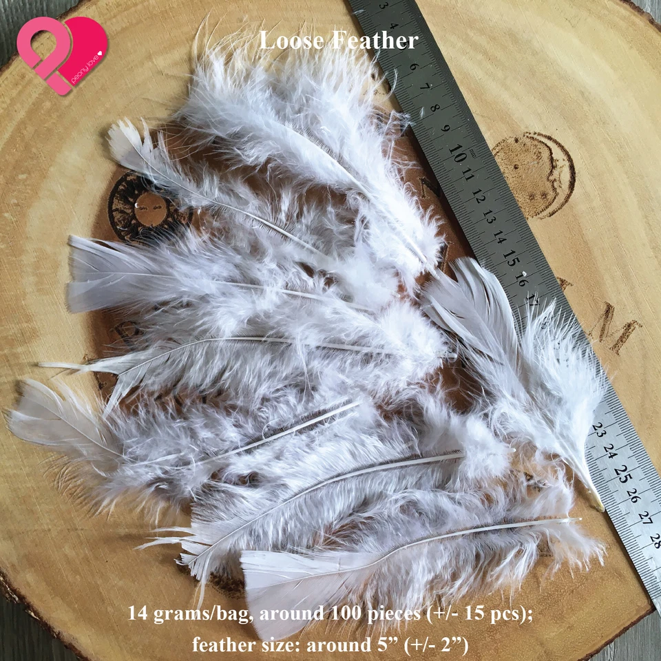 100 5" Goose Satinettes Loose Feather DIY Balloon Craft Wedding Party Angel Bulk - Image 3 of 4