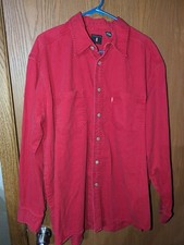 Vintage 90s 99 Levi  s Metal Button Red Tag Pockets Shirt Size Large Hong Kong