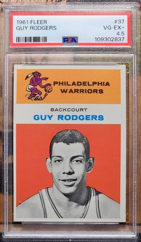 GUY RODGERS 1961 Fleer Basketball #37 RC PSA 4.5 PHILADELPHIA WARRIORS HOF