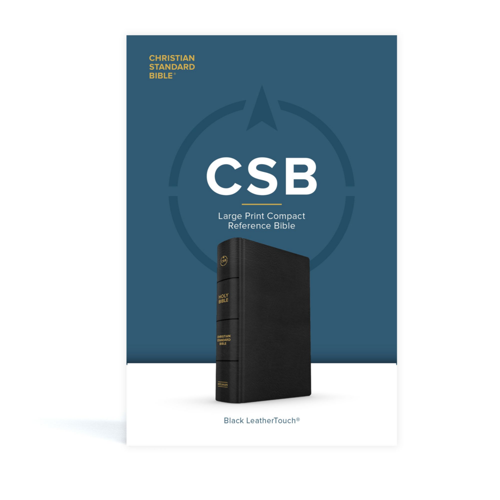 CSB Large Print Compact Reference Bible in Black Leathertouch – Holman 2023 Edition