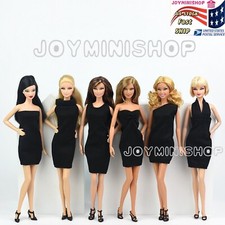 1/6 Doll 6PCS Classic BLACK Little Dress 11.5"/30cm Doll Evening Dresses Clothes