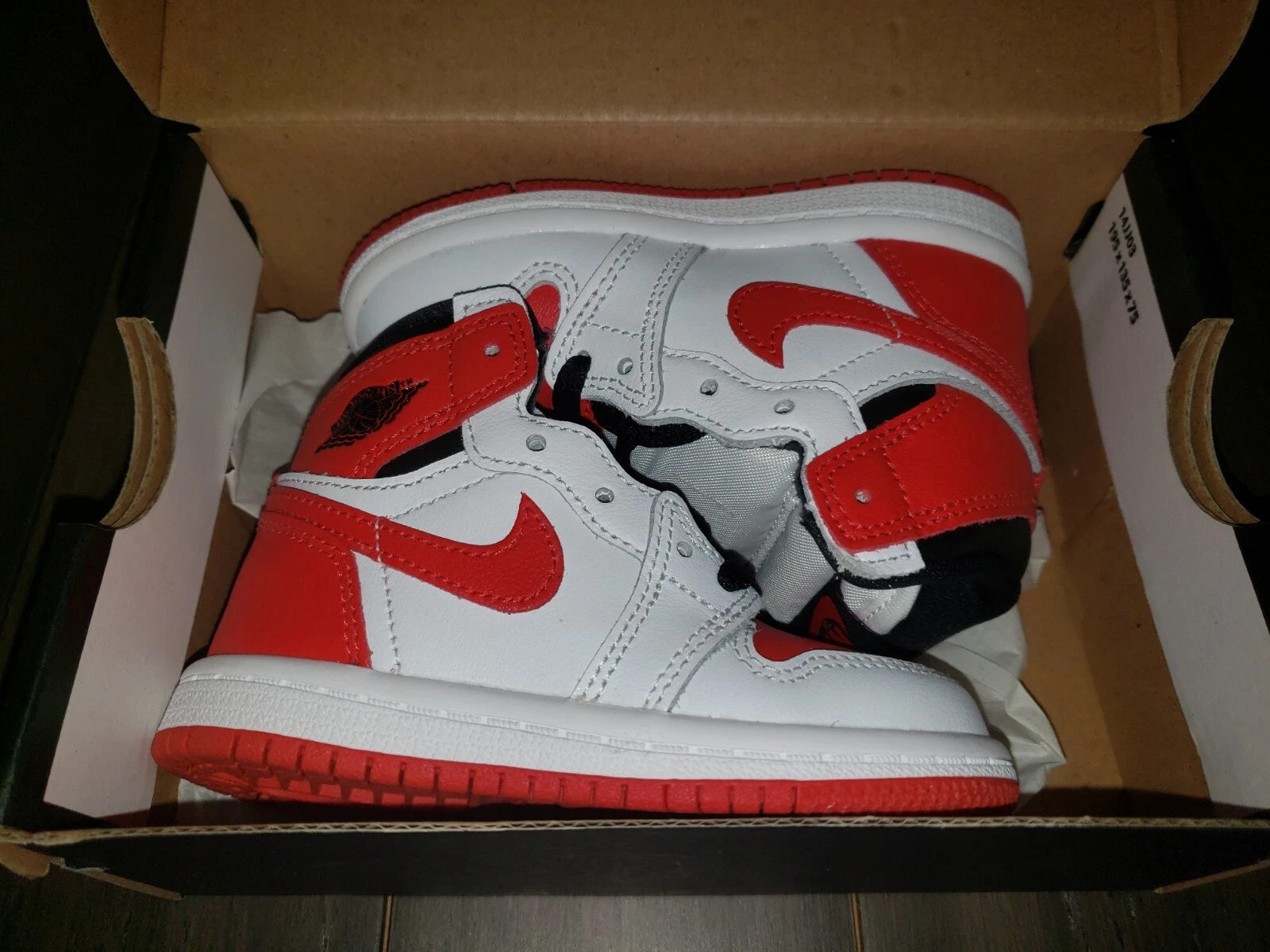 New TODDLER BABY Size 6c Nike Air Jordan 1 Retro High OG TD White Red Black