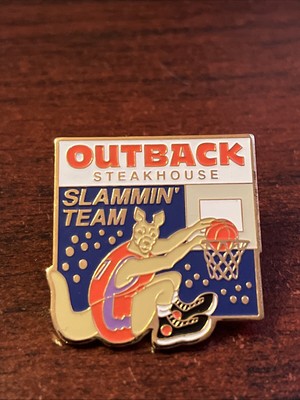Outback Steakhouse Slammin  Team Kangaroo Basketball Lapel Hat Pin