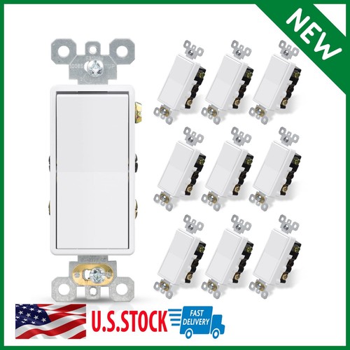 4 Way Decorative Light Switch 15Amp 120/277 Volt Ac Decora 10 Pack ...