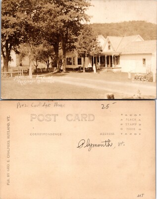RPPC Birthplace Home President Coolidge Plymouth Vermont VT Real Postcard