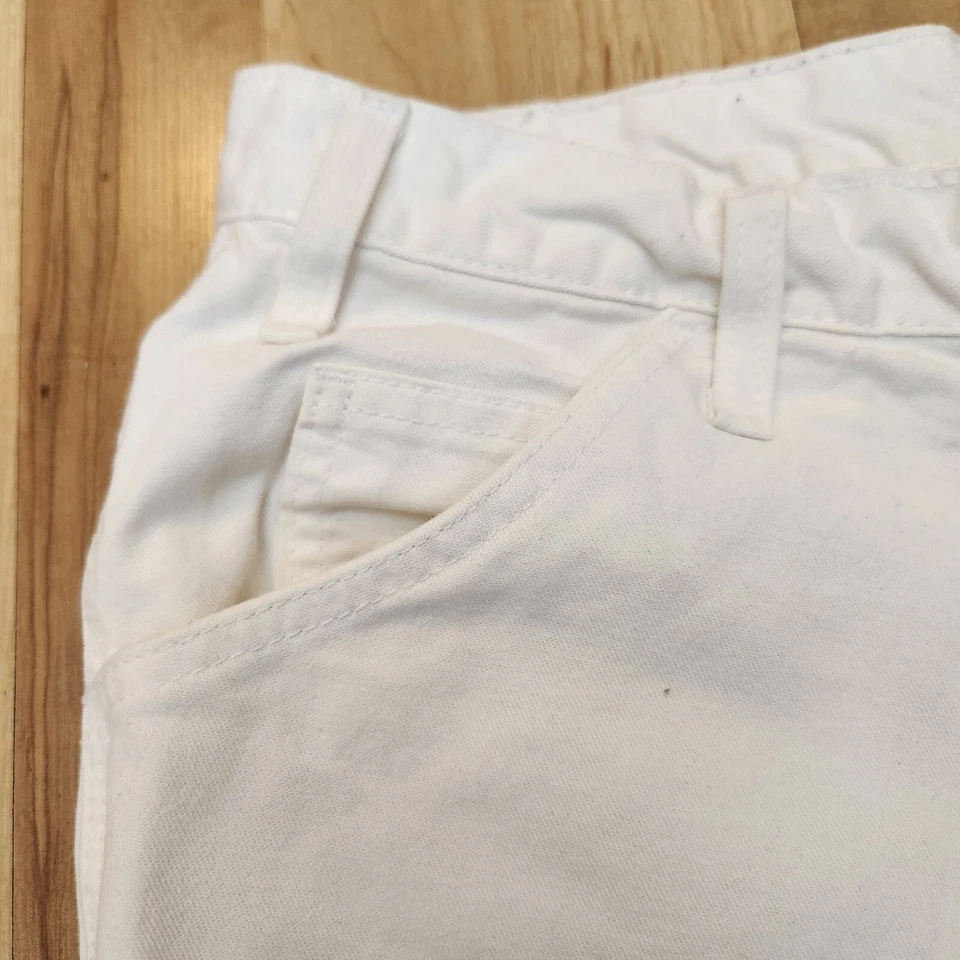 Pantalones de carpintero Dickies unisex 36x30 blancos ropa de trabajo todos los bolsillos nuevos sin etiquetas Foto 4 de 4
