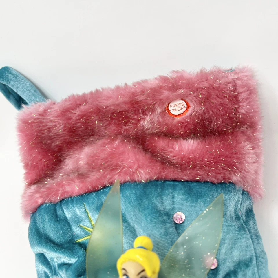 Figura Tinker Bell Azul y Rosa Gema 16" Medias de Navidad Disney Peter Pan Foto 3 de 4