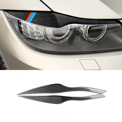 2x Scheinwerfer Rahmen Augenbrauen Kohlefaser Lampe für BMW 3er E90 2005-2012