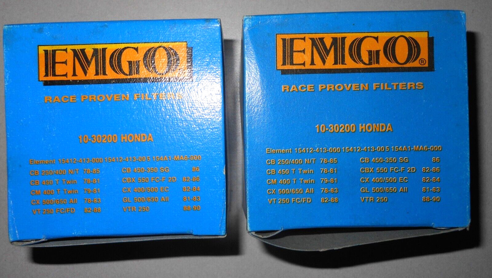 NOS Emgo Oil Filter Fits: Honda 1978-1985 CB250/400 N/T 10-30200 Qty 2
