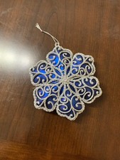 blue glass snowflake ornaments