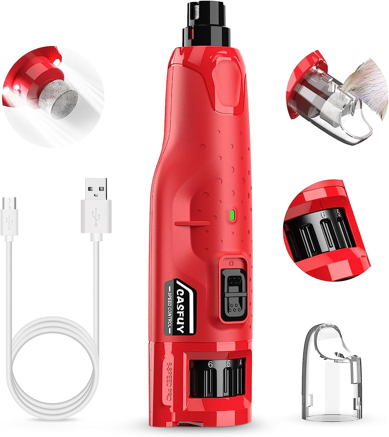 Smerigliatrice Unghie Cani Professionale 6 Velocità LED Silenziosa