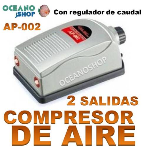 COMPRESOR de AIRE 2x2,5l/min ACUARIO 2 SALIDAS CON REGULADOR OXIGENADOR AIREADOR - Imagen 1 de 1