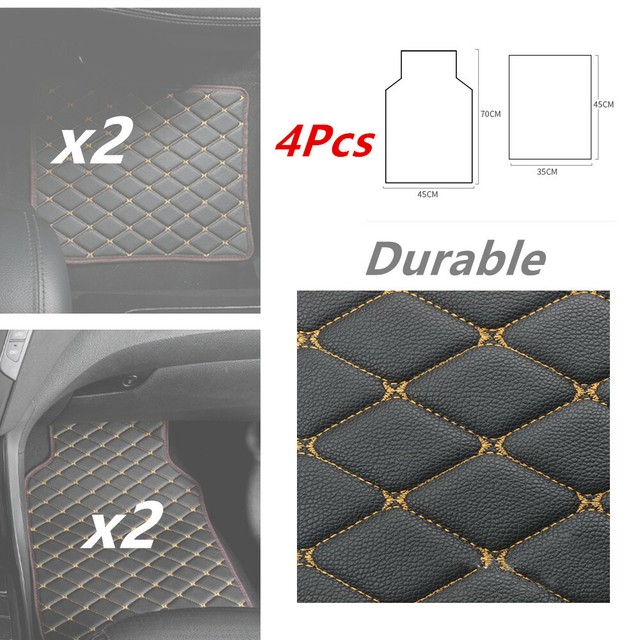 Durable Leather Car Floor Mats Quilted Design Perfect Match For The