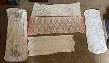 Vintage 5 Hand Embroidered and Lace Dresser Scarves.