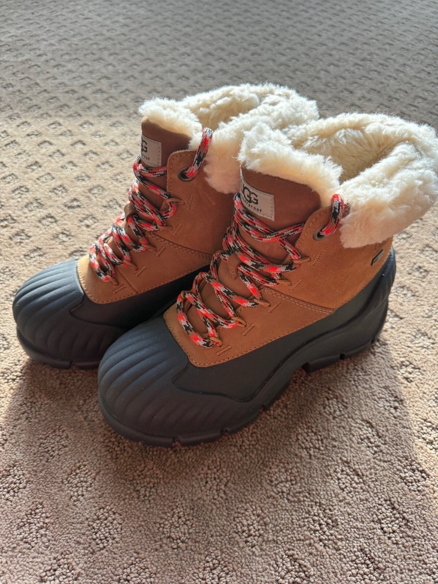 NEW UGG ADIROAM HIKER CHESTNUT LEATHER WATERPROOF SNOW WOMEN'S