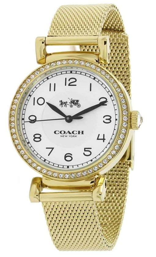 COACH 14502652 MADISON WHITE DIAL GOLD TONE MESH BAND WOMENS WATCH